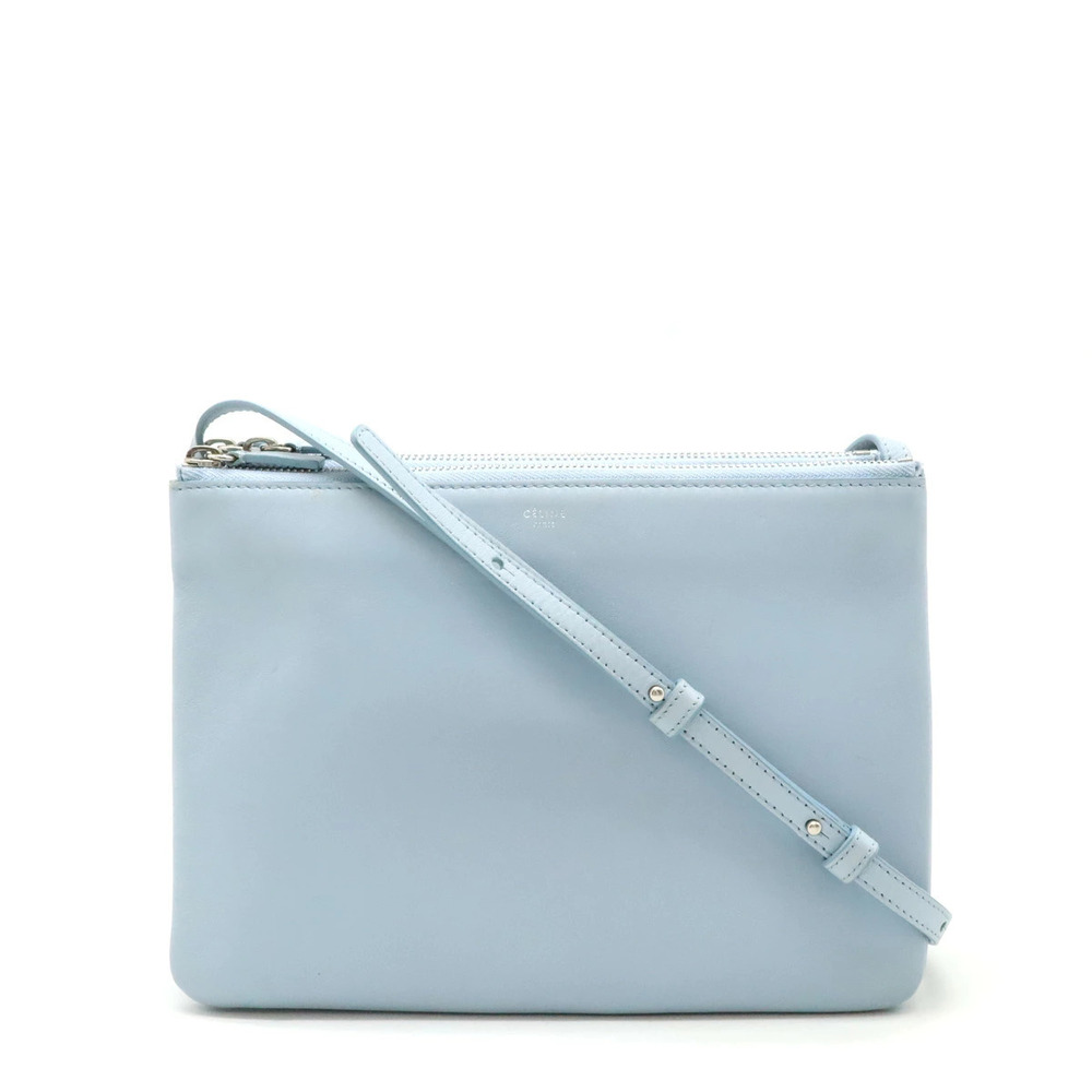 Celine Trio Crossbody Bag Leather Blue